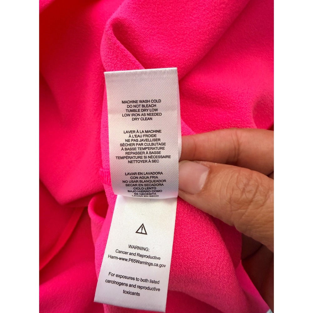 Julia Jordan Halter Midi Dress 14 Neon Pink Tulip Hem Barbiecore Wedding Guest - Picture 9 of 12